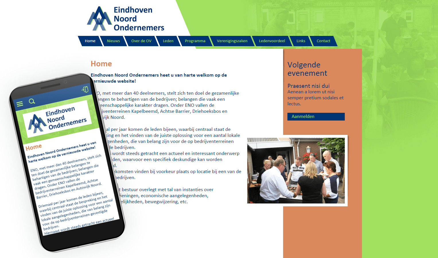 Eindhoven Noord Ondernemers businessclub website