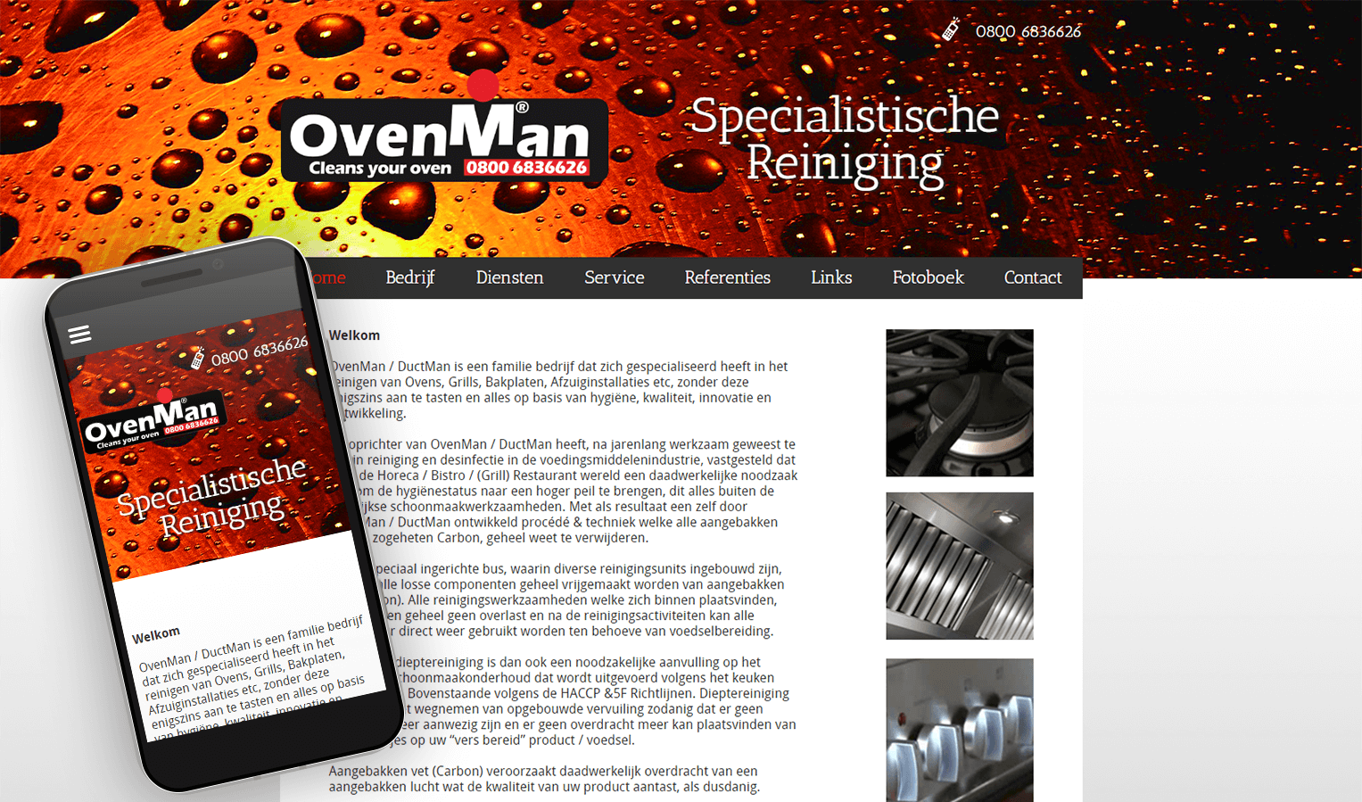 Ovenman.nl - Een van de drie dienstensites van Clean3concept